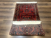 Small Red Persian Sarouk Rug 2.7 x 4.9, Floral, Antique