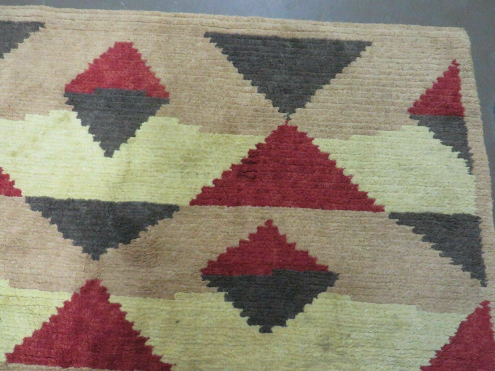 6' X 8' Handmade Tibetan Nepal Chinese Wool Rug Art Deco Contemporary Modern