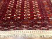 Persian Turkoman Rug 7x9, Red Tribal Carpet