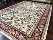 Peshawar Rug 10x14, Beige and Rust Red, Large Pak Persian Rug, Pakistani Rug
