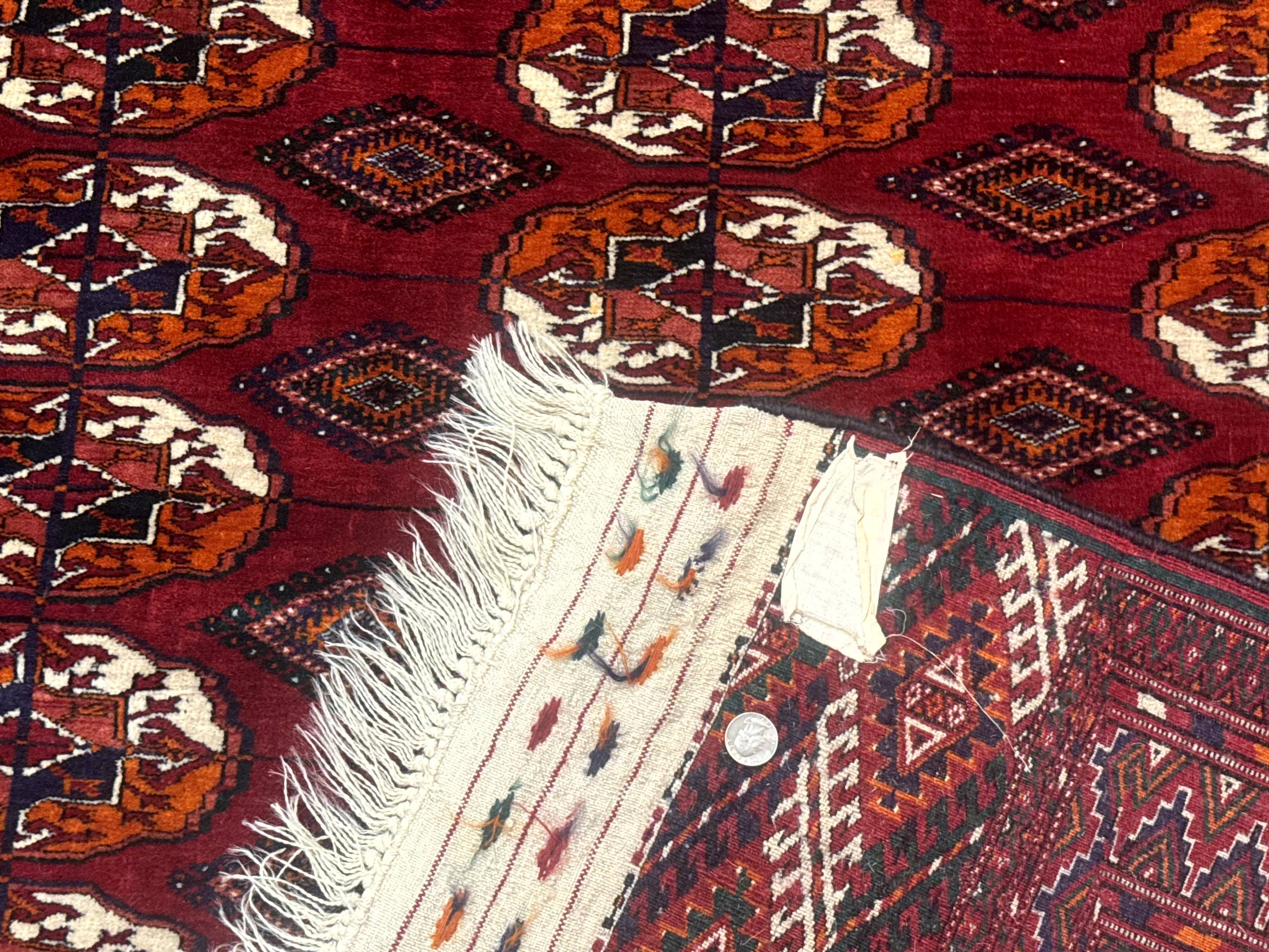 Persian Turkoman Rug 7x9, Red Tribal Carpet