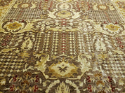 10' X 14' Handmade Pak Peshavar Chobi Agra Wool Carpet Coffee Brown Gold