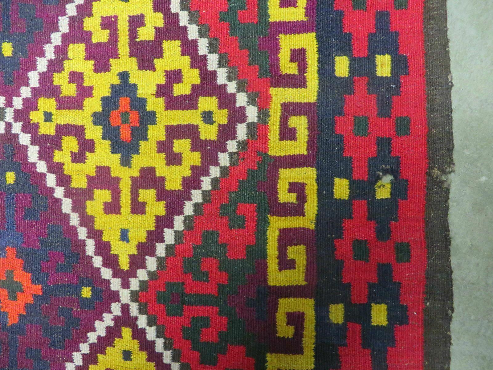 6' X 13' Antique Turkish Kilim Handmade Flat Weave Wool Rug Veg Dye