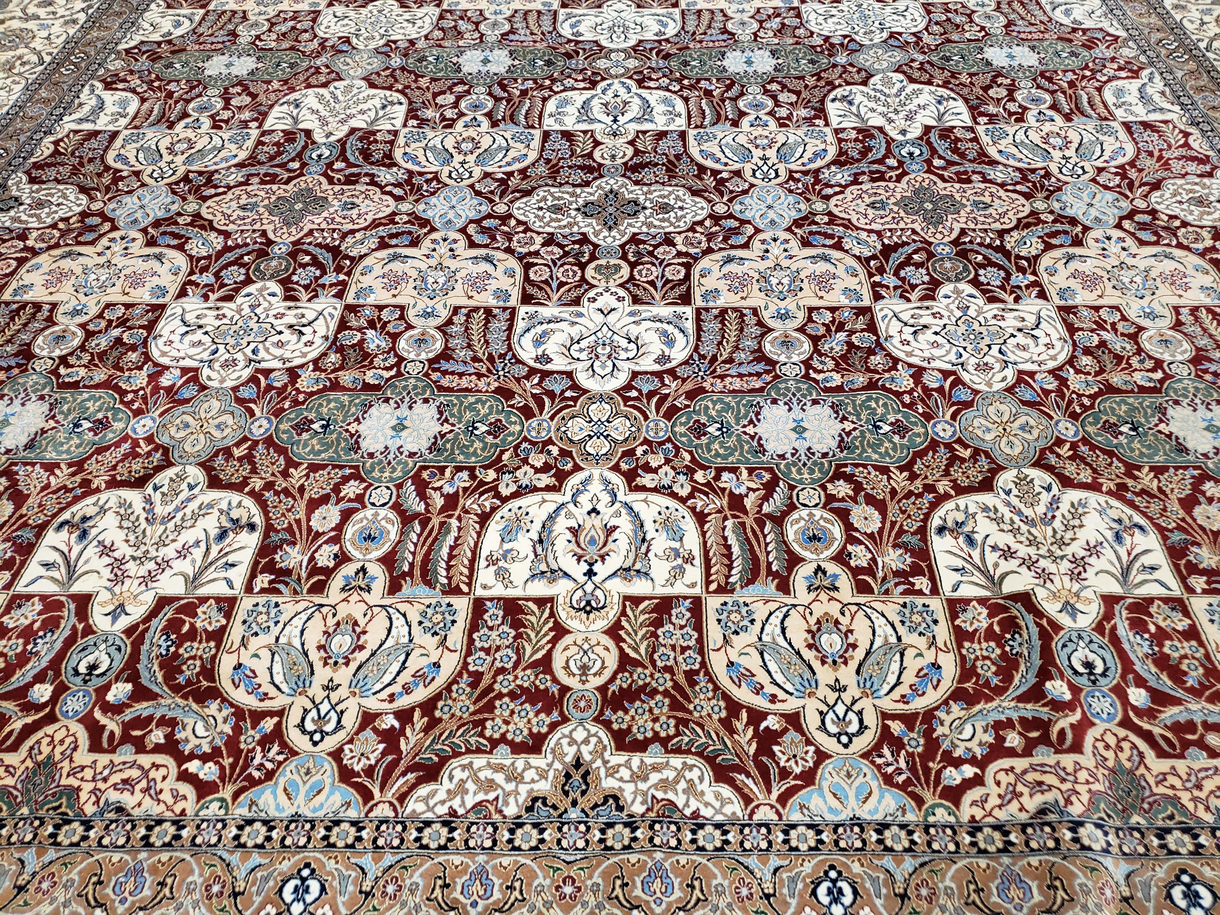 Persian Nain Rug 11x15 – Wool on Silk, Hand-Knotted, Signed Masterpiece