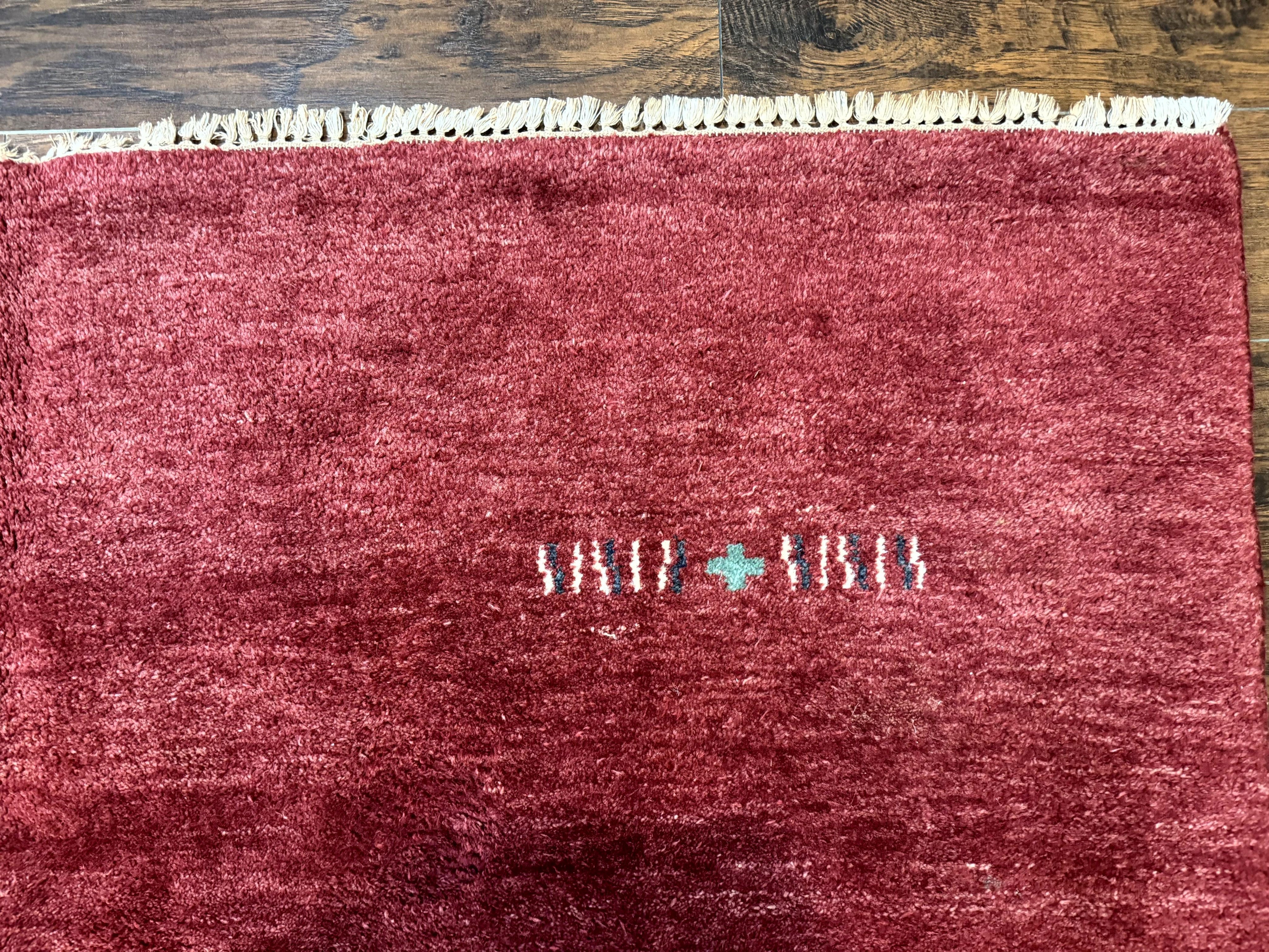 Modern Indo Persian Gabbeh Rug 7x10, Red, Tribal Area Rug