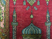 4' X 6' Antique 1920s Handmade Turkish Mehrab Design Wool Rug Lantern Beautiful
