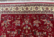 Indo Persian Rug 8x10, Red and Cream, Floral, Pande Cameron