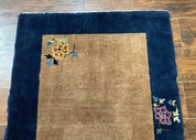 Chinese Rug 3x5, Antique Peking Art Deco Carpet, Simple Design