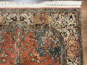 Indian Kashmiri Silk Rug 3x5, Fine 260 KPSI, Hand Knotted