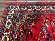 Palace Size Persian Rug 11x18, Red, Bibikabad Rug, Handmade Large Wool Carpet, Persian Hamadan Rug, Dargazin Rug