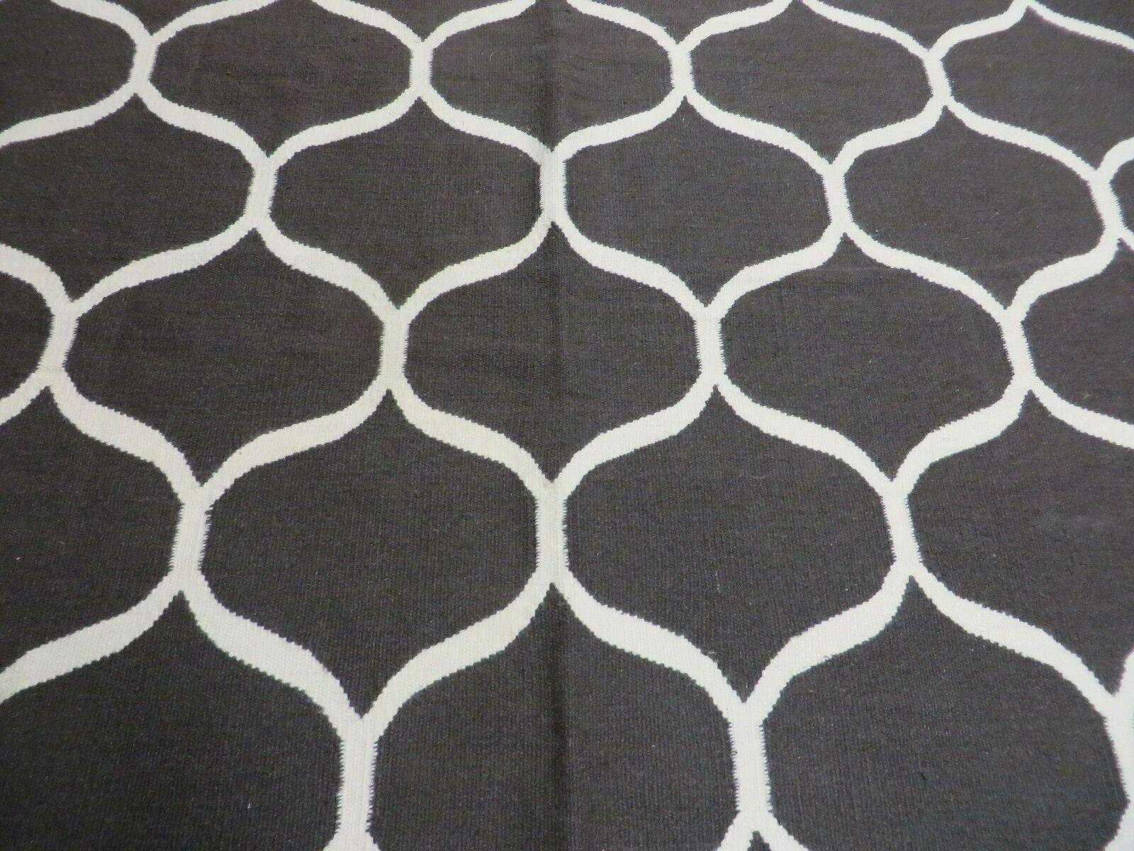 5' X 8' Modern Contemporary Hand Made Flat Weave Wool Rug Veg Dyes Nice