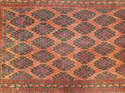 Antique Turkoman Rug 3'4" x 5', Collecticble Yamud Oriental Rug, Seat Pillow Cushion Cover, Tribal Mat, Wool Red Hand-Knotted Mafresh Carpet