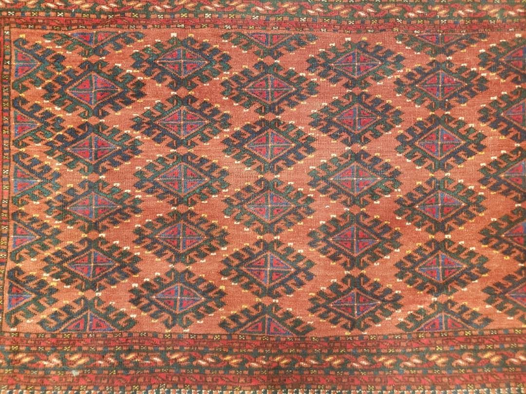 Antique Turkoman Rug 3'4" x 5', Collecticble Yamud Oriental Rug, Seat Pillow Cushion Cover, Tribal Mat, Wool Red Hand-Knotted Mafresh Carpet