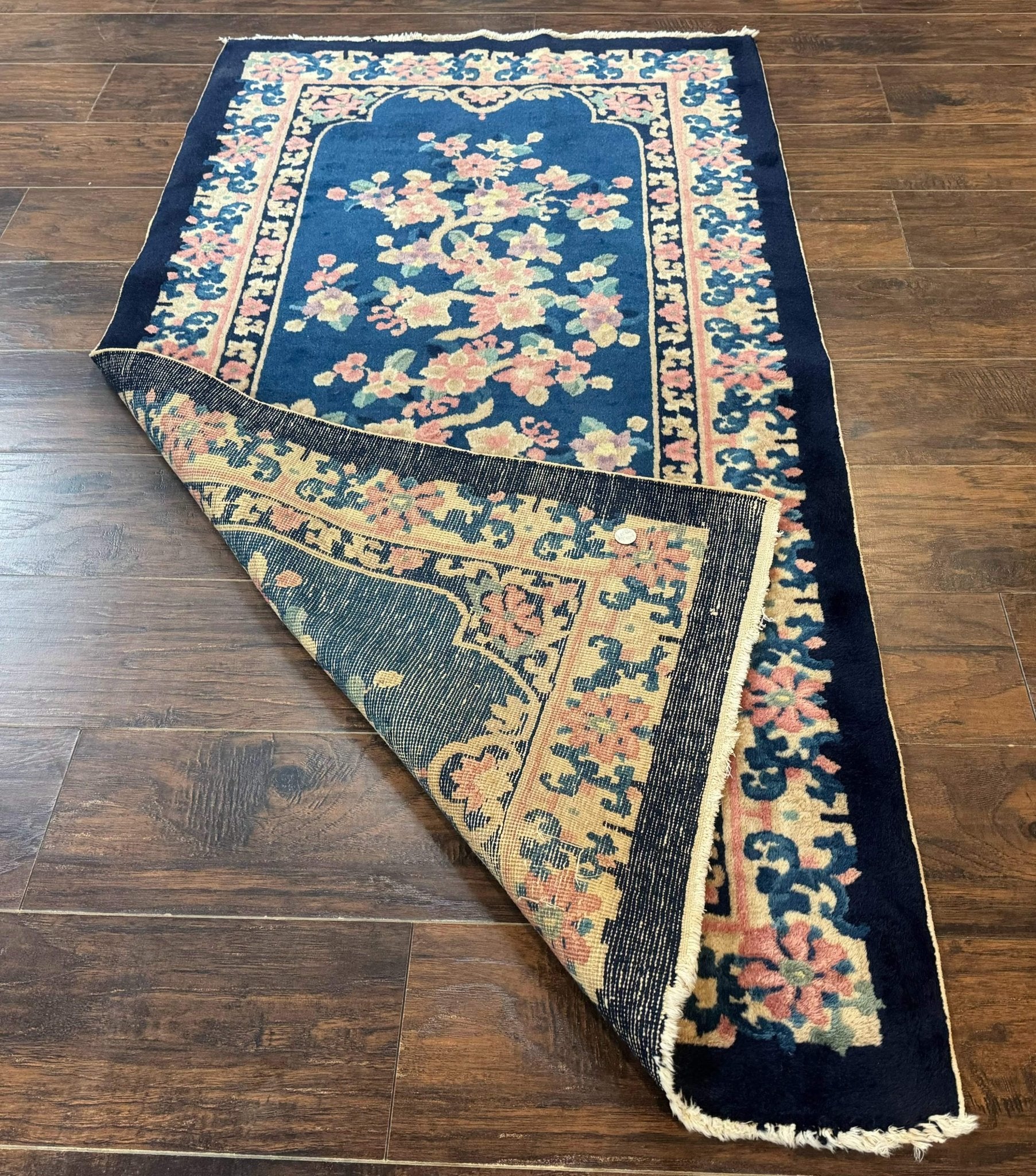 Chinese Rug 3x6, Peking Rug, Blue Chinese Wool Rug, Fete Rug - Jewel RugsShopify CollectiveHUNTEDFOX - Chinese Rug 3x6, Peking Rug, Blue Chinese Wool Rug, Fete Rug