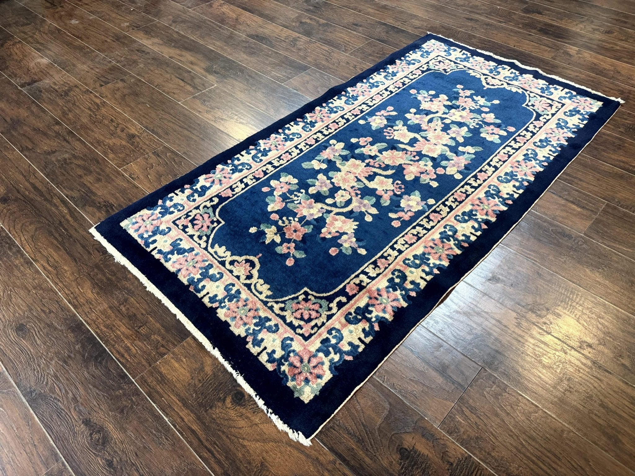 Chinese Rug 3x6, Peking Rug, Blue Chinese Wool Rug, Fete Rug - Jewel RugsShopify CollectiveHUNTEDFOX - Chinese Rug 3x6, Peking Rug, Blue Chinese Wool Rug, Fete Rug