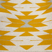 Yellow Aztec Wool Throw Pillow