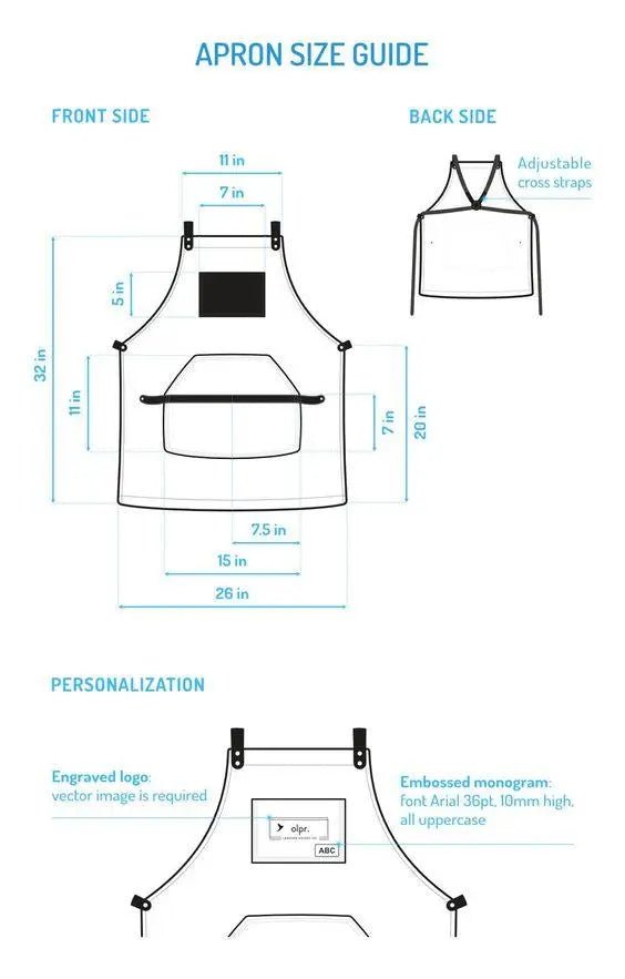 Custom Apron | Olive Green Waxed Canvas Apron with Brown Leather Pocket