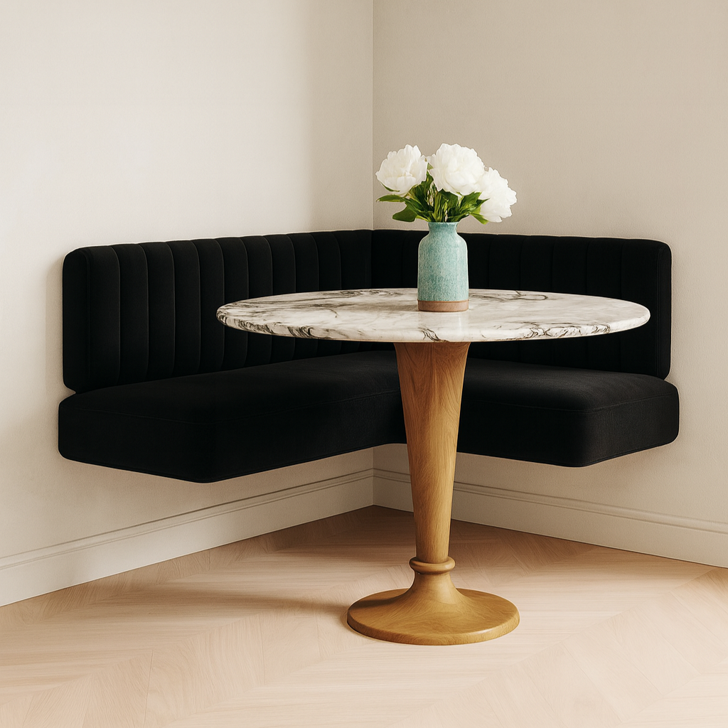Lucca IT | Vegan Floating Black Leather Bench