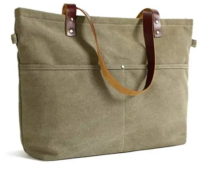 Custom Branded Canvas Bag | Heavy Duty Canvas Bag With Leather Straps - H|F AtelierShopify CollectiveHUNTEDFOX - Custom Branded Canvas Bag | Heavy Duty Canvas Bag With Leather Straps