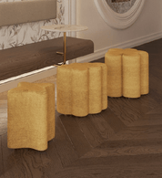 CUSTOM | Mimi Super Modern Undulating Poufs - HUNTEDFOX - CUSTOM | Mimi Super Modern Undulating Poufs