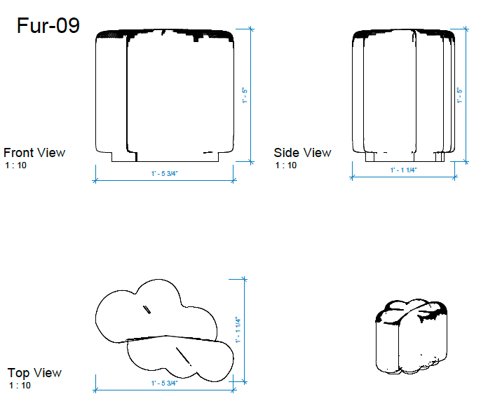 CUSTOM | Mimi Super Modern Undulating Poufs - HUNTEDFOX - CUSTOM | Mimi Super Modern Undulating Poufs