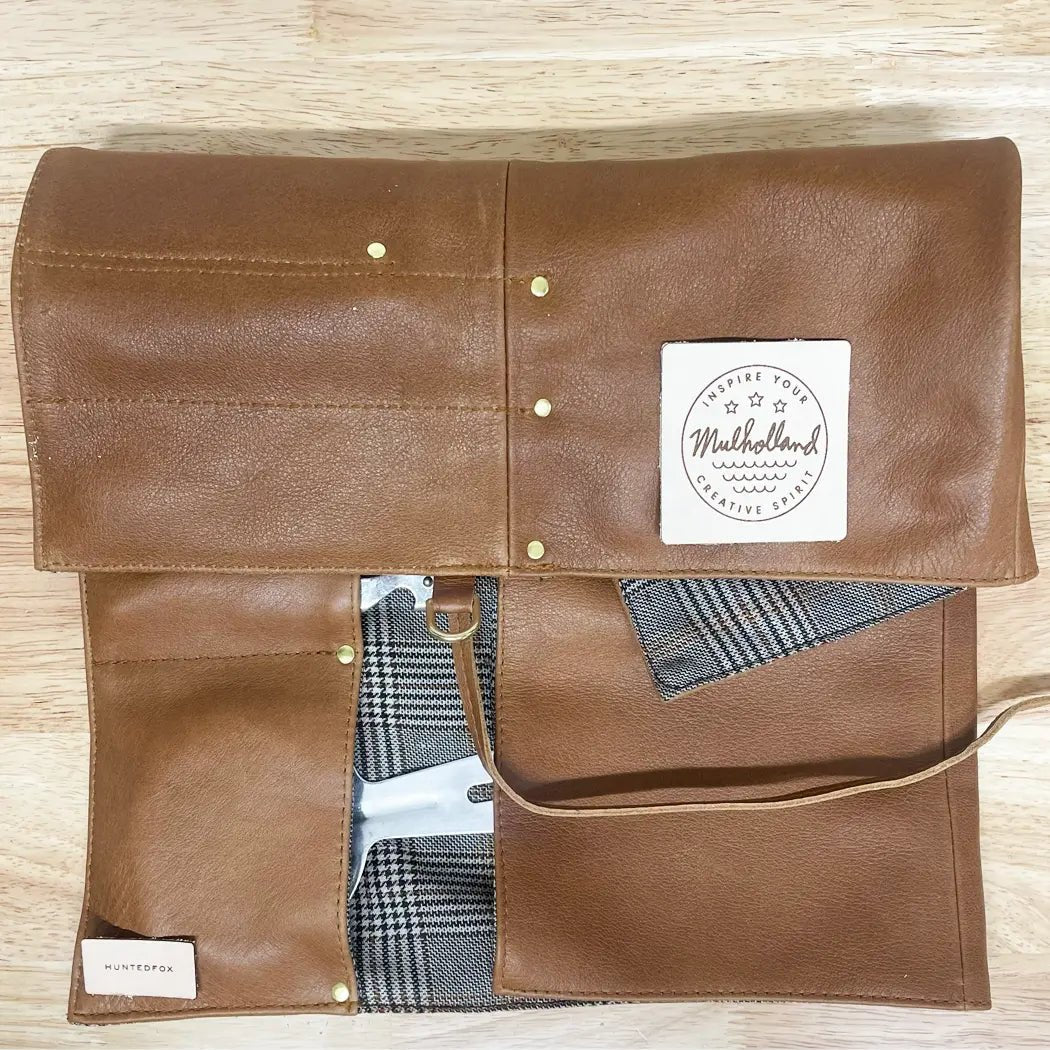 Custom Branded Leather Bar Tool or Knife Roll Up