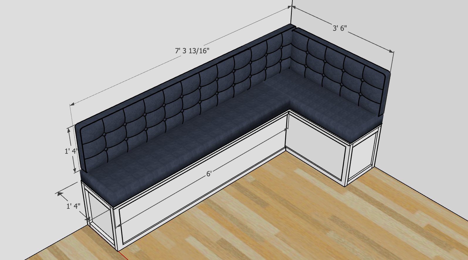 Custom Tufted Banquette JF - SEATINGHUNTEDFOX - Custom Tufted Banquette JF