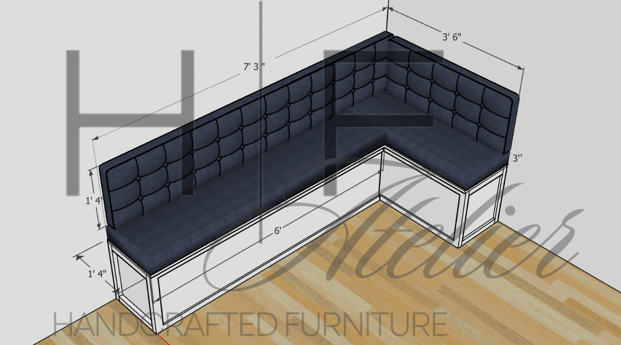 Custom Tufted Banquette JF - SEATINGHUNTEDFOX - Custom Tufted Banquette JF