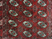 4' 5" X 5' 7" Semi Antique Handmade Afghan Yamud Turkoman Bokhara Wool Rug