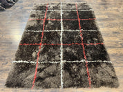 Shag Rug 6x8, Brown, Panel Design