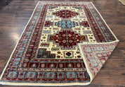 Turkish Kazak Rug 6x9, Geometric Medallions
