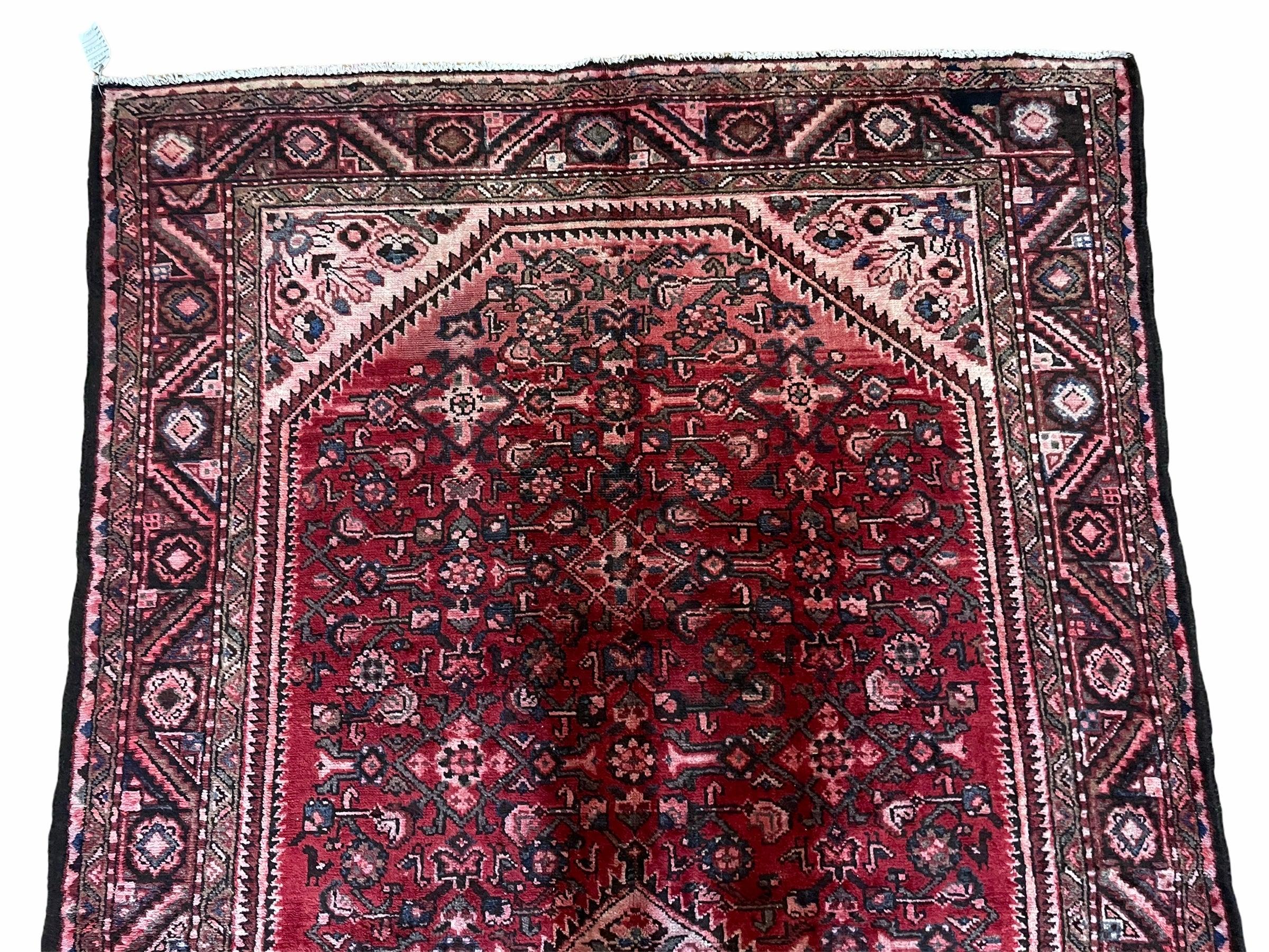5.5 X 10 Antique Handmade Wool Tribal Gallery Rug All Over Red Runner Corridor