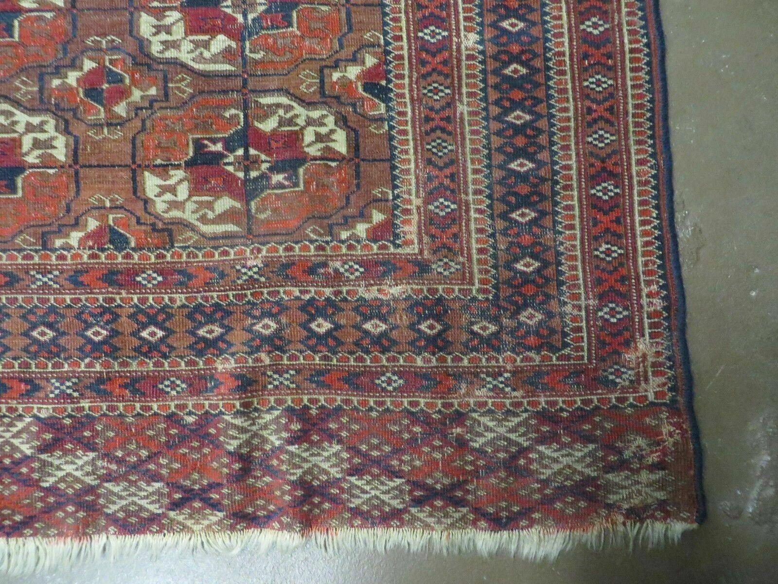 6' X 10' Antique Handmade Bokhara Turkoman Yamud Wool Rug Carpet NICE # 61