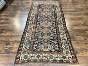 Antique Persian Tribal Runner Rug 4.6 x 9.8, Kurdish Runner, Rug for Hallway or Kitchen, 1920s Carpet, Wool Handmade Rug