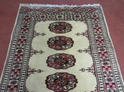 2' 7" x 7' Handmade Finely Knotted Pakistani Turkoman Bokhara Detailed Wool Rug