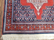 4x6 Western Kurdistan Kurdish Carpet Senneh Wool Area Rug Veg Dyes Red Blue Nice