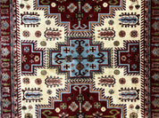 Turkish Kazak Rug 6x9, Geometric Medallions