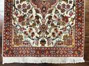 Small Persian Tabriz Rug 2x3, Floral Medallion, Wool and Silk, 340 KPSI