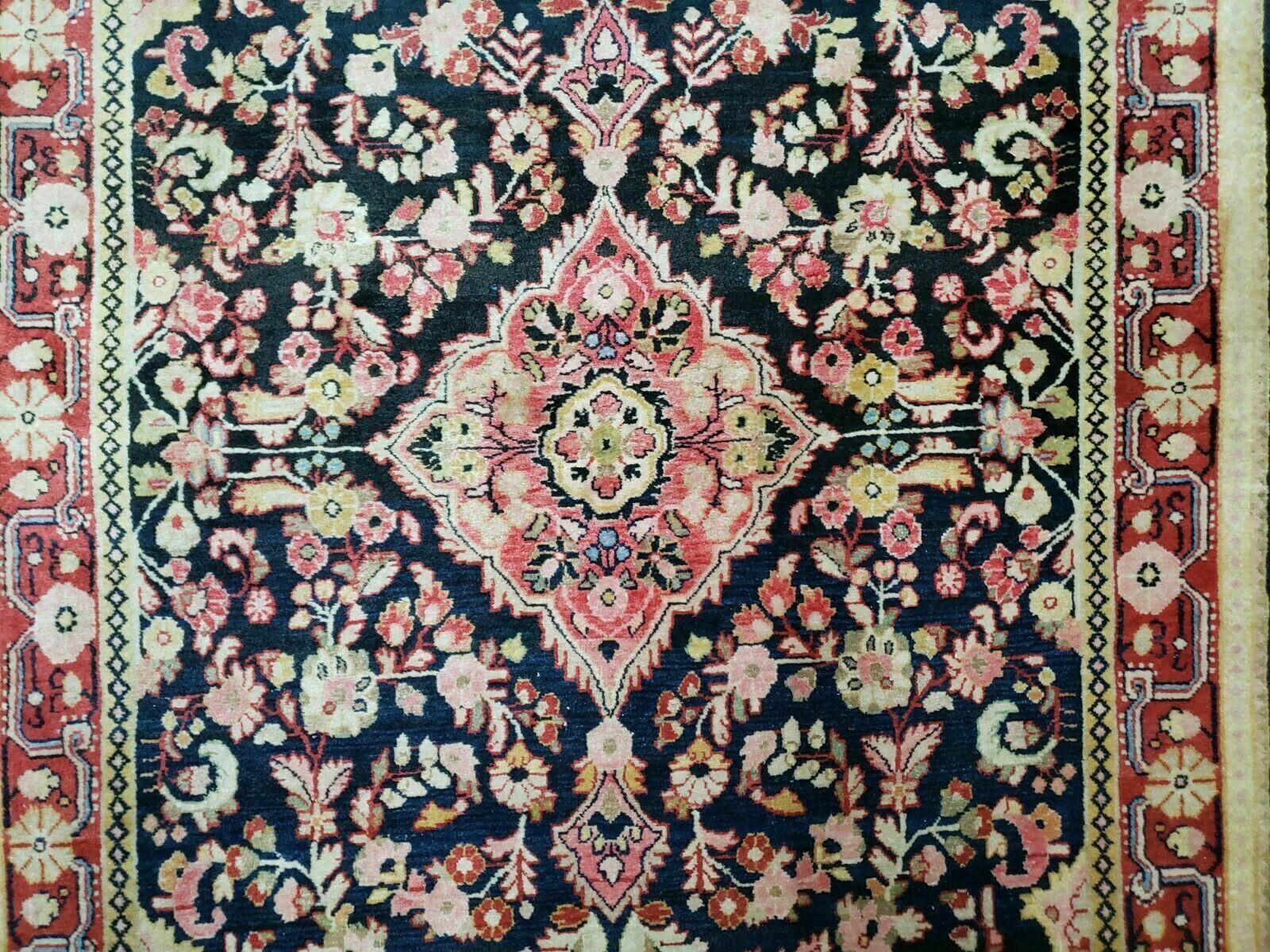 4' X 6' Antique Handmade India Floral Oriental Wool Rug Carpet Organic Blue