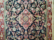 4' X 6' Antique Handmade India Floral Oriental Wool Rug Carpet Organic Blue