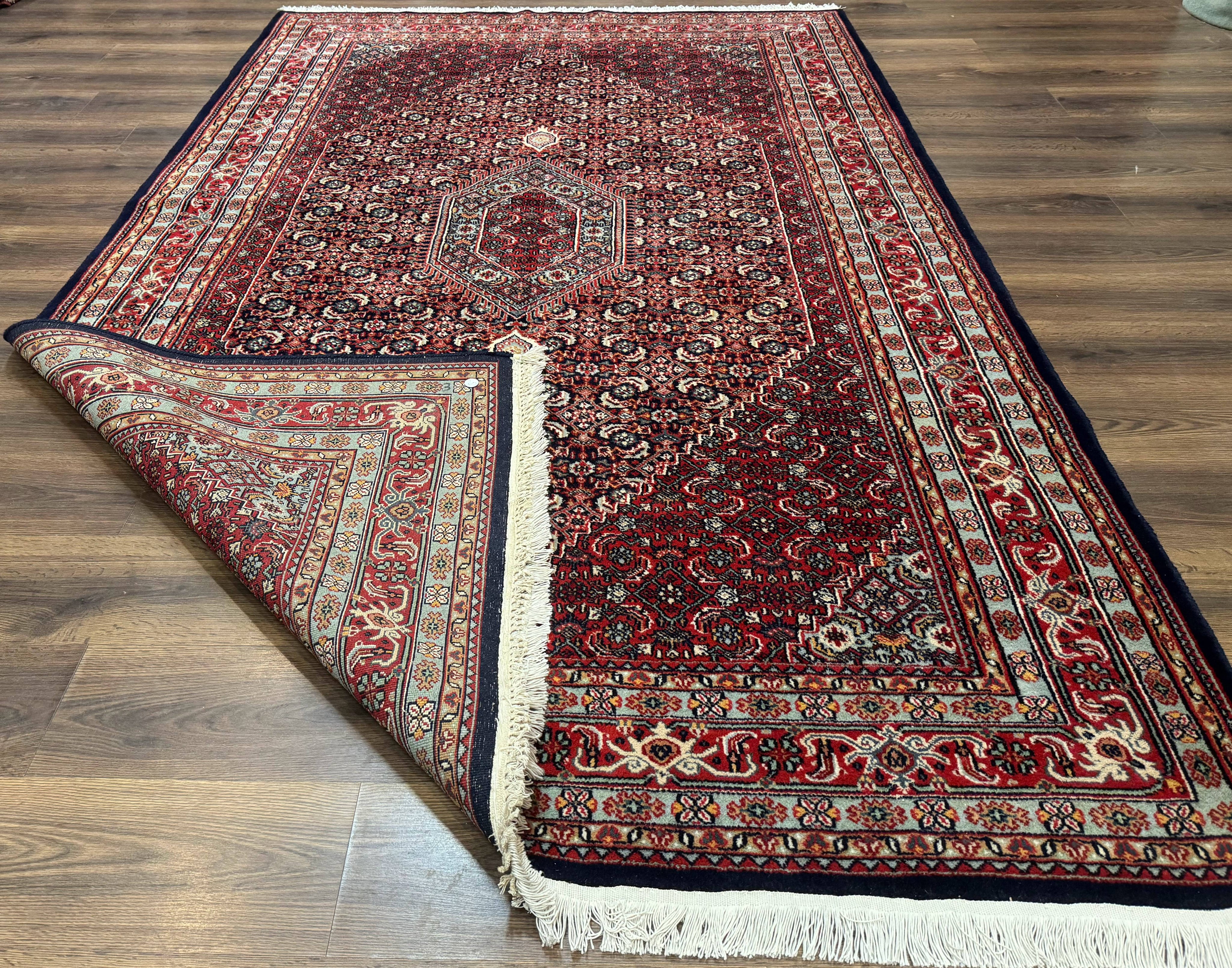 Indo Persian Bijar Rug 6x9, Hand Knotted Wool Carpet
