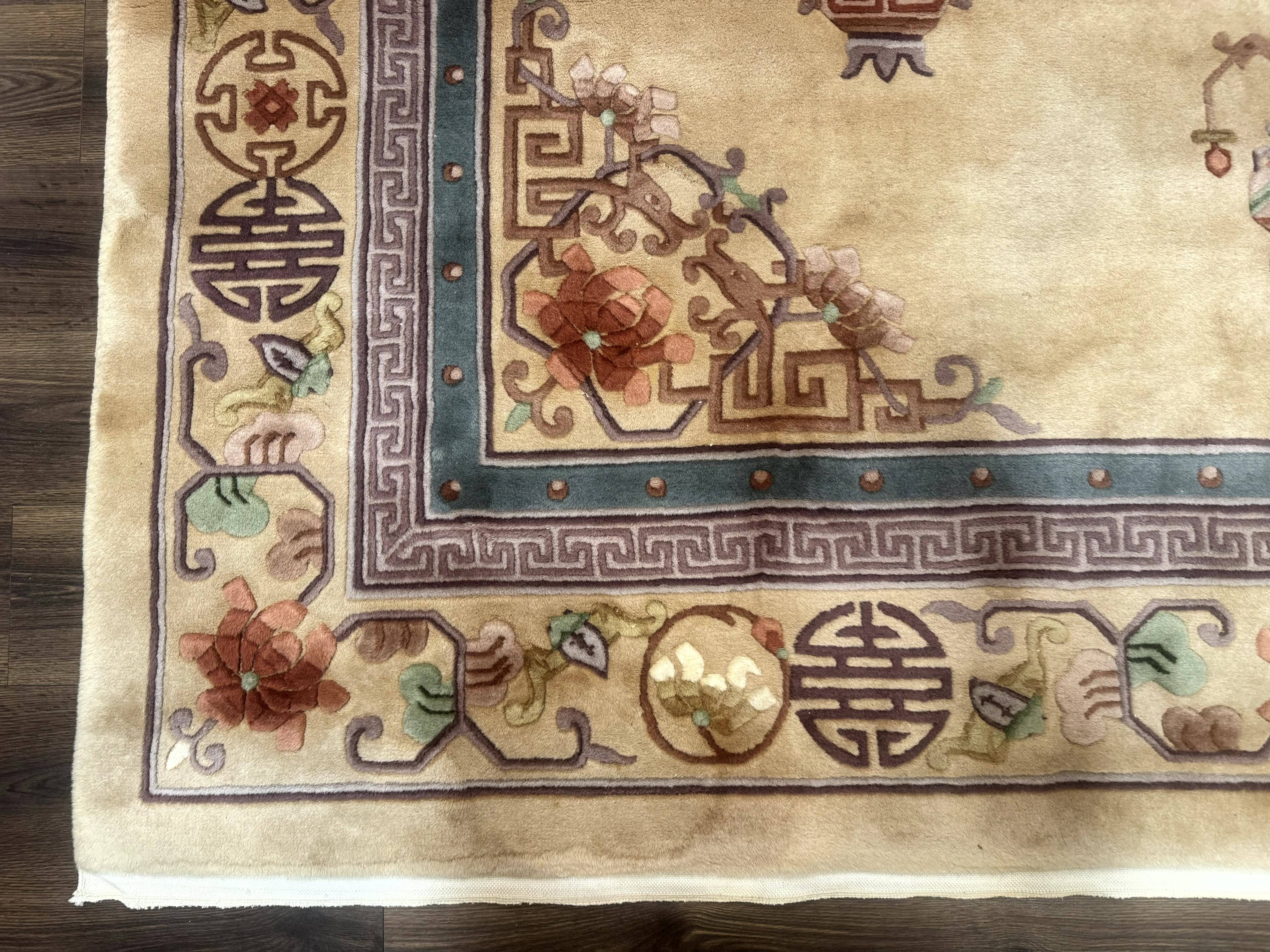 Chinese Wool Rug 8x12, Chinese 90 Line Rug