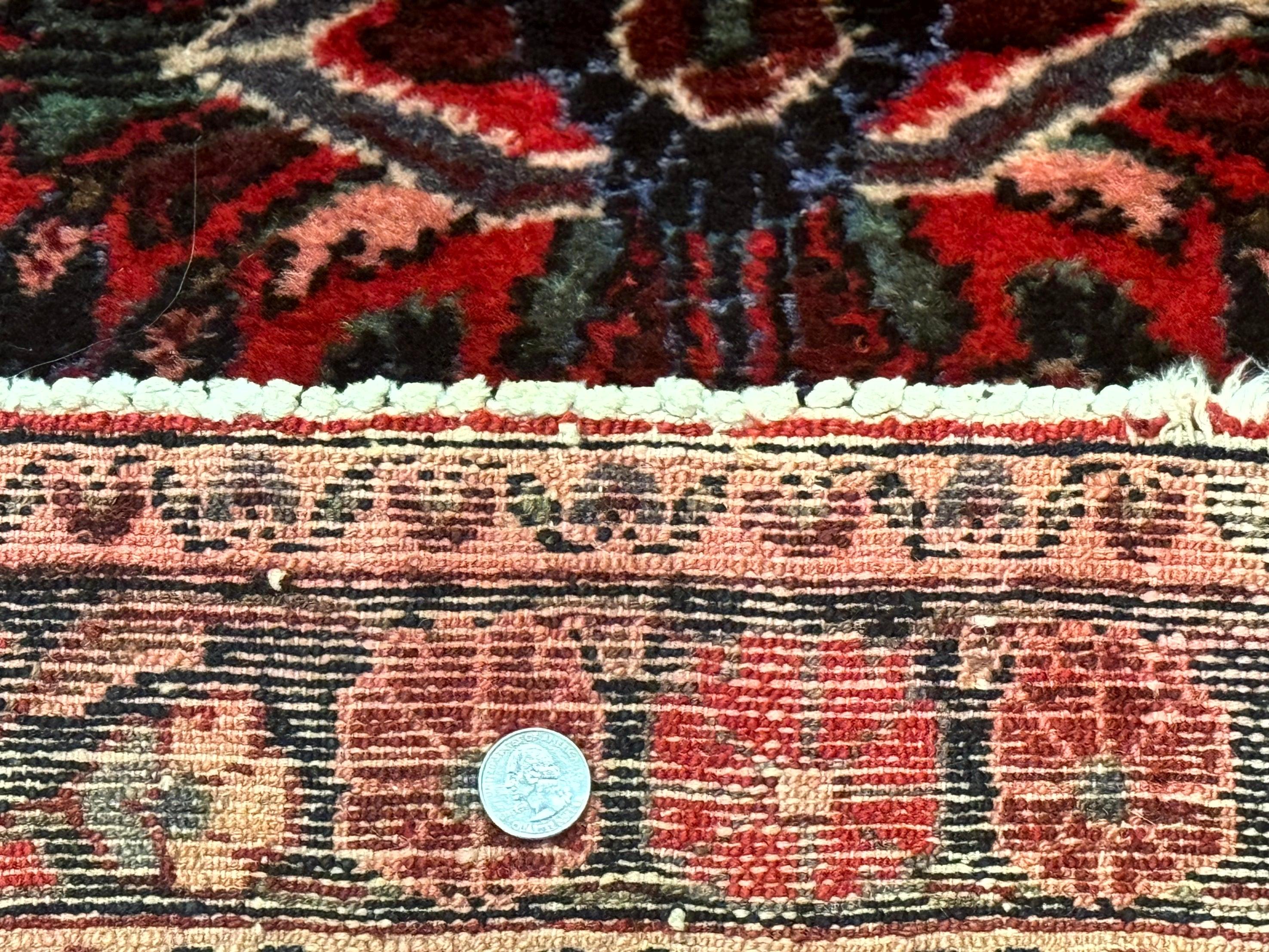 Persian Rug 3x5, Red Tribal Rug, Semi Antique, Wool Rug 3 x 5, Persian Hamadan Rug