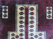 3' X 5' Handmade Fine Knotted Balouch Turkoman Prayer Silk Wool Rug