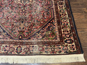 Antique Persian Malayer Rug 4'7" x 6'6" – 1920s Tribal Red Wool Carpet