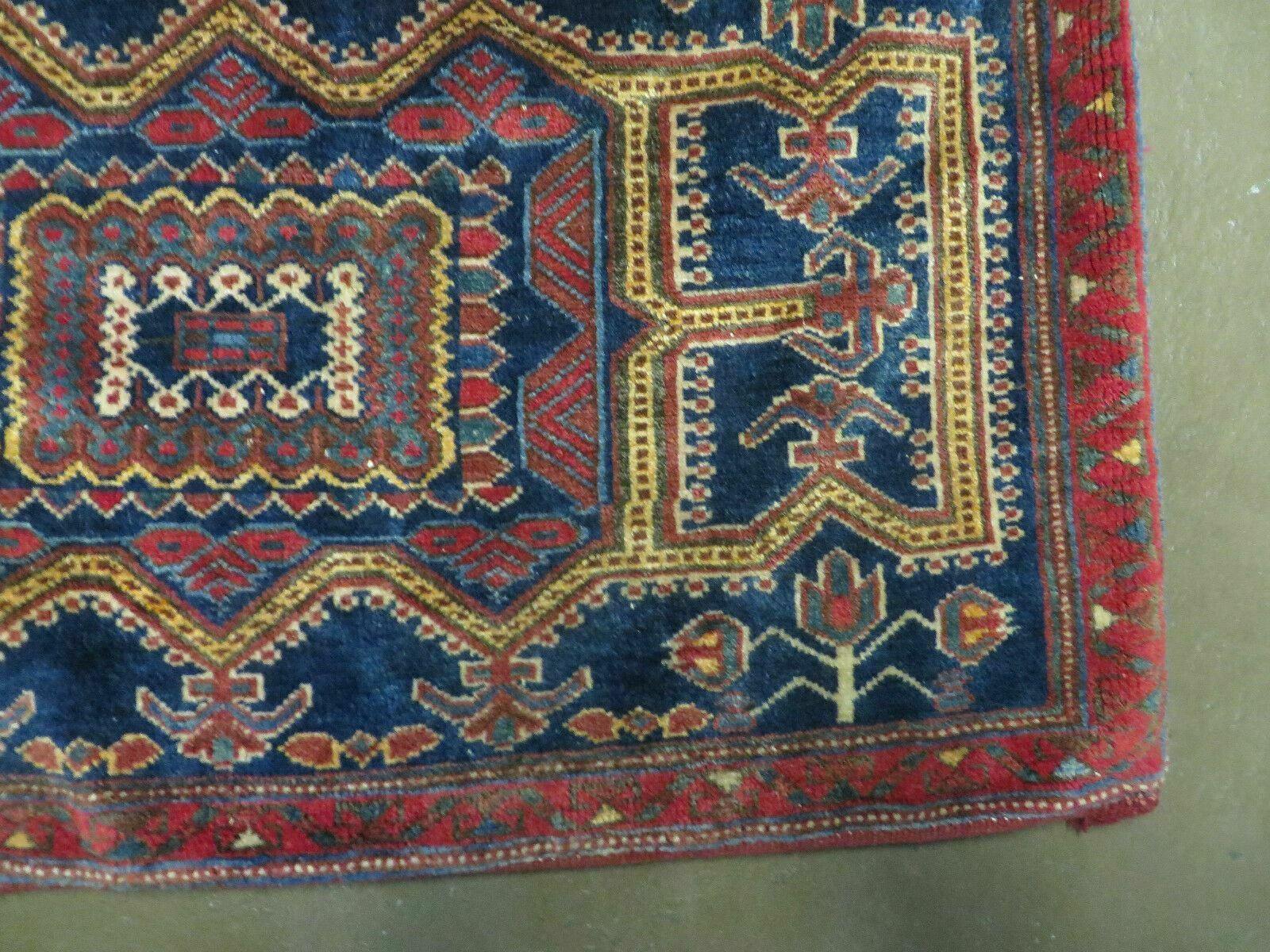 3' X 4.5' Antique Handmade Turkish Tribal Wool Rug Double Saddle Bag Nice