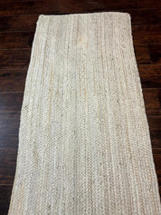 Modern Jute Runner Rug 2.7 x 10, Rug for Hallway or Kitchen, Farmhouse Rug