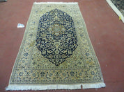 4' X 6' Handmade Ultra Fine India Floral Oriental Wool Silk Rug Hand Knotted