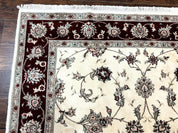Ivory and Burgundy Pak Persian Rug 6x9