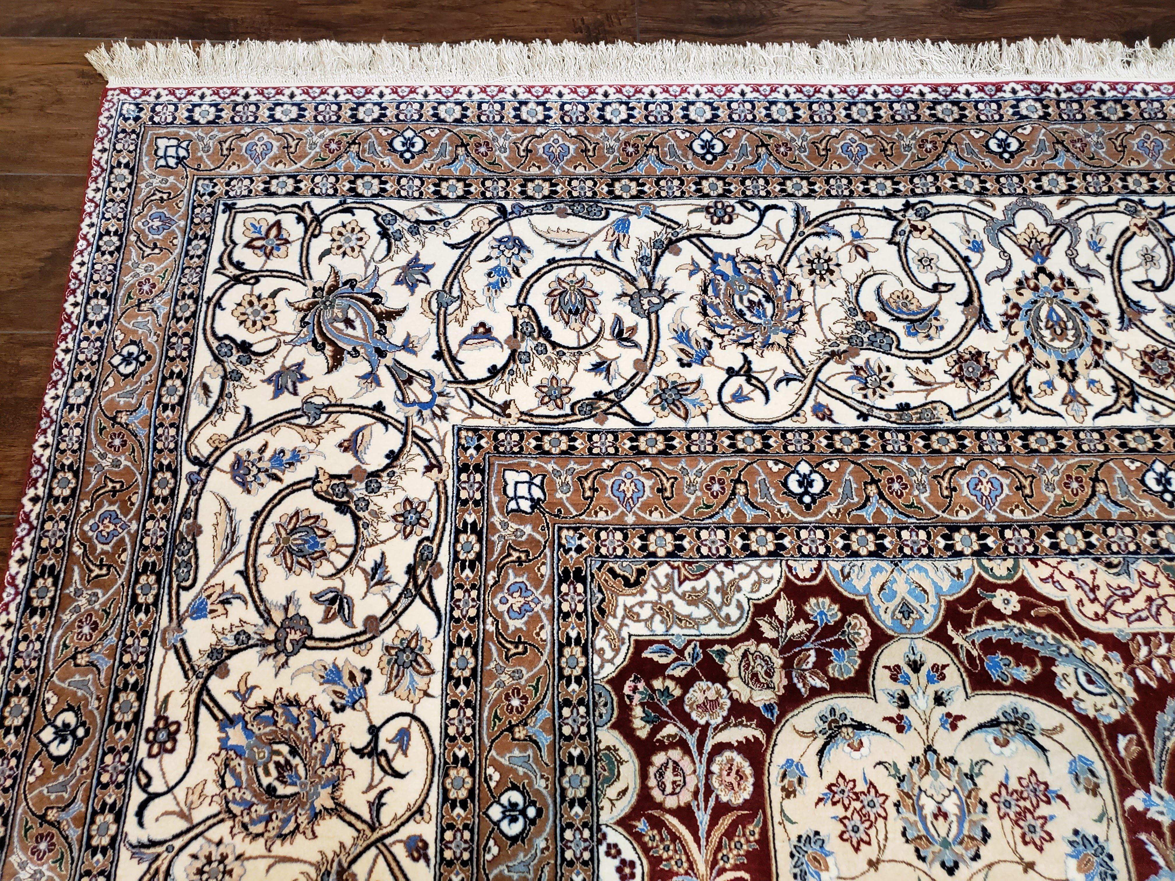 Persian Nain Rug 11x15 – Wool on Silk, Hand-Knotted, Signed Masterpiece